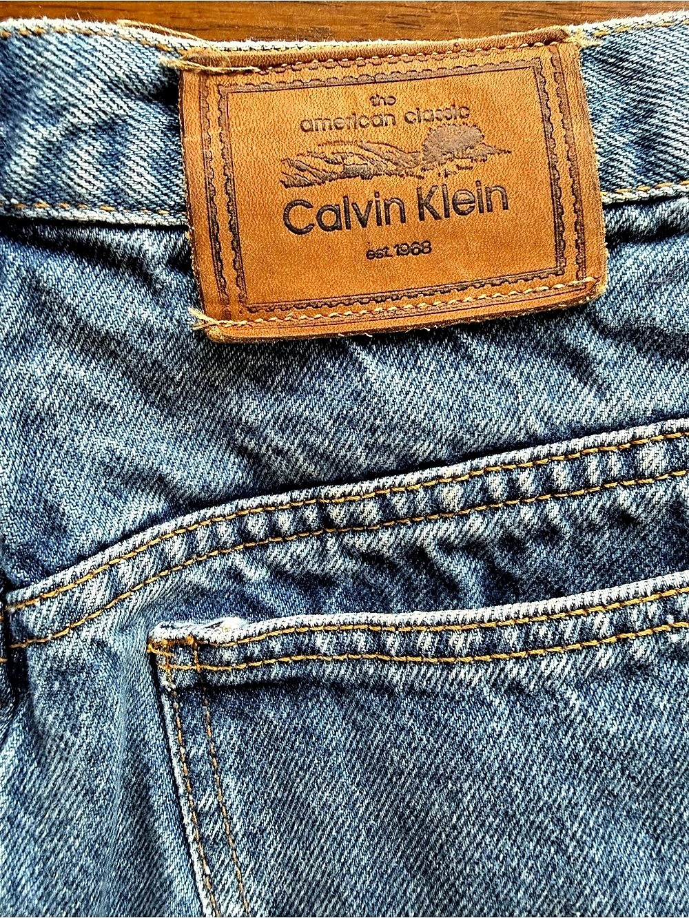 Calvin Klein Denim Mini Skirt in Blue